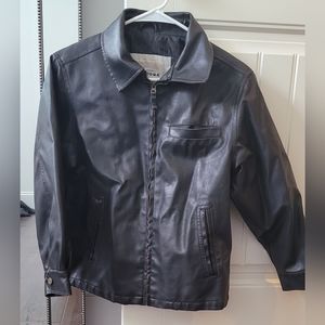 Arizona Boys Dark Brown Faux Leather Jacket, size M 8-10
